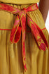 Embroidered linen belt with pocket